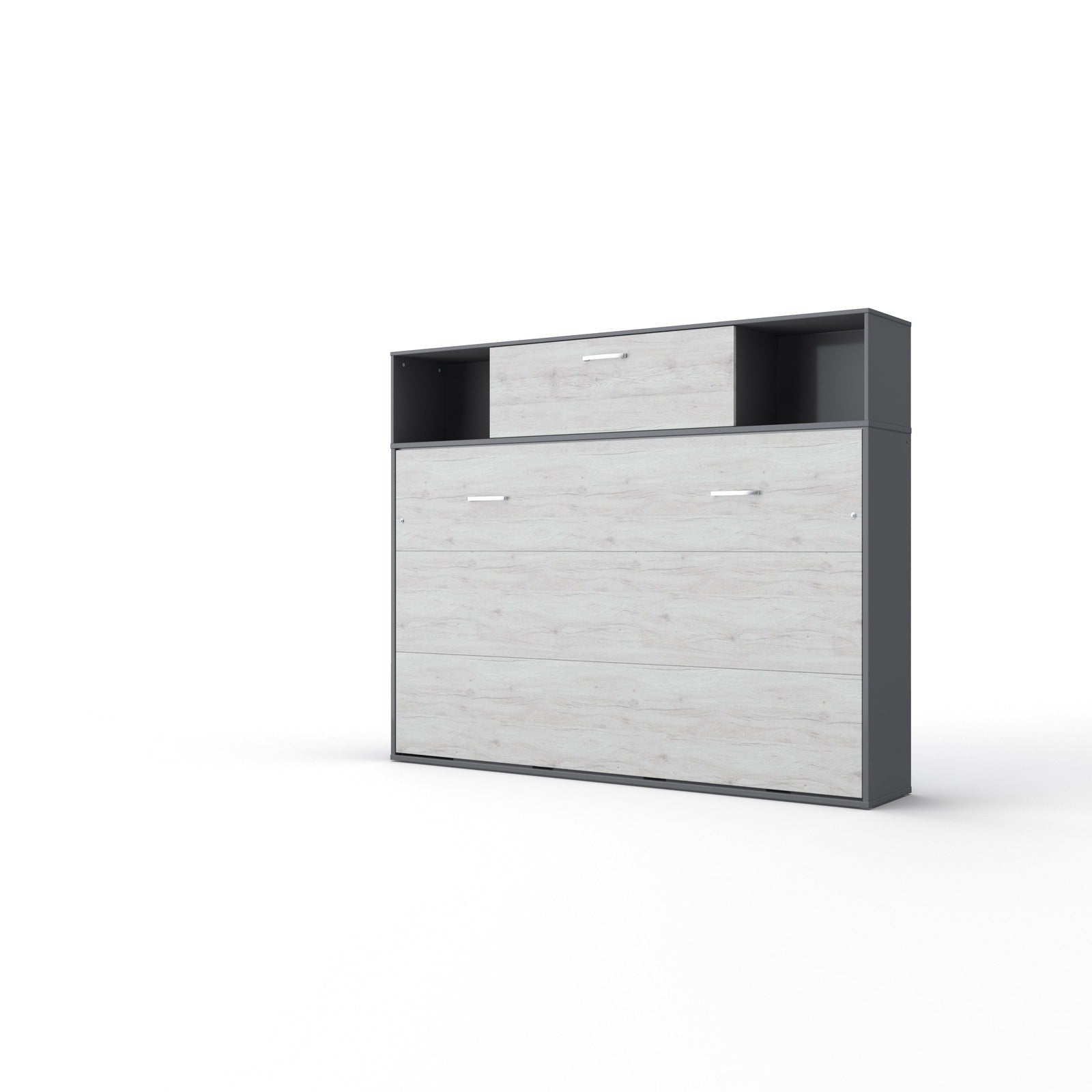 Maxima House Horizontal Murphy Bed Invento, European Full Size with a cabinet on top, mattress included - IN120H-13W