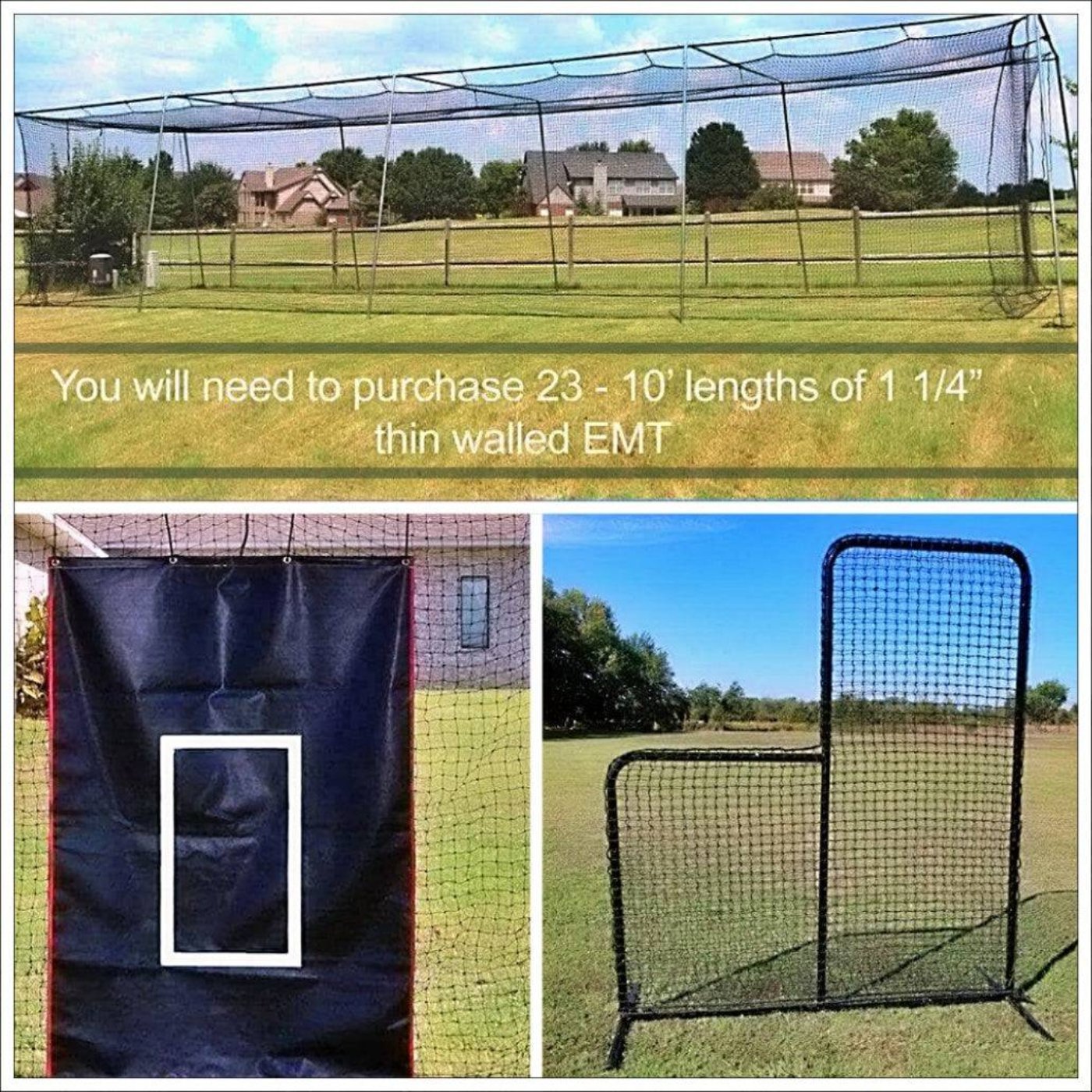 Cimarron Sports #24 Cage Net And 1.5-Inch DIY Corner Kit Practice Package - CM-50HCBB