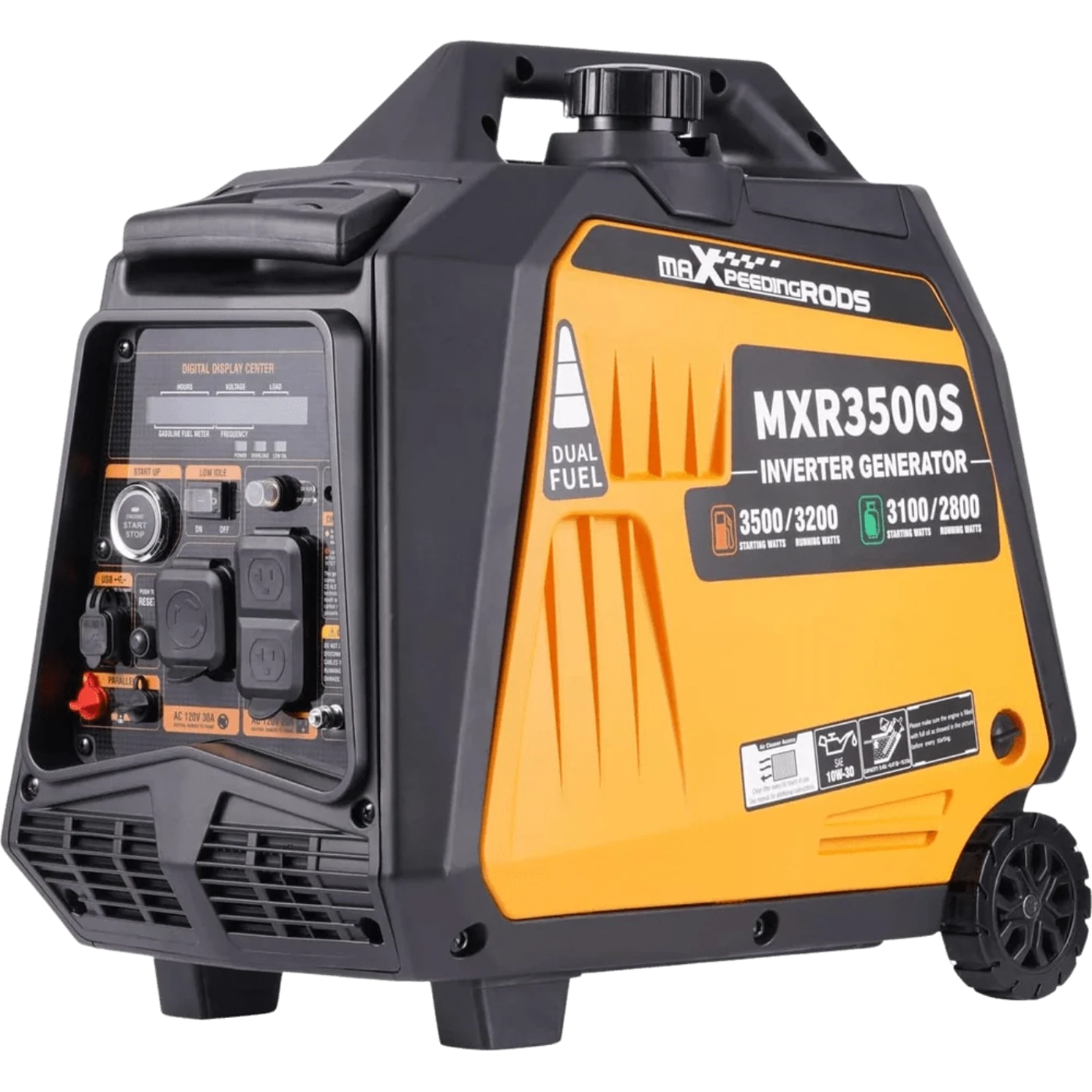 Maxpeedingrods Dual Fuel Inverter Generator 3200W/3500W RV and Parallel Ready with CO Alert - MXR3500-DC-US