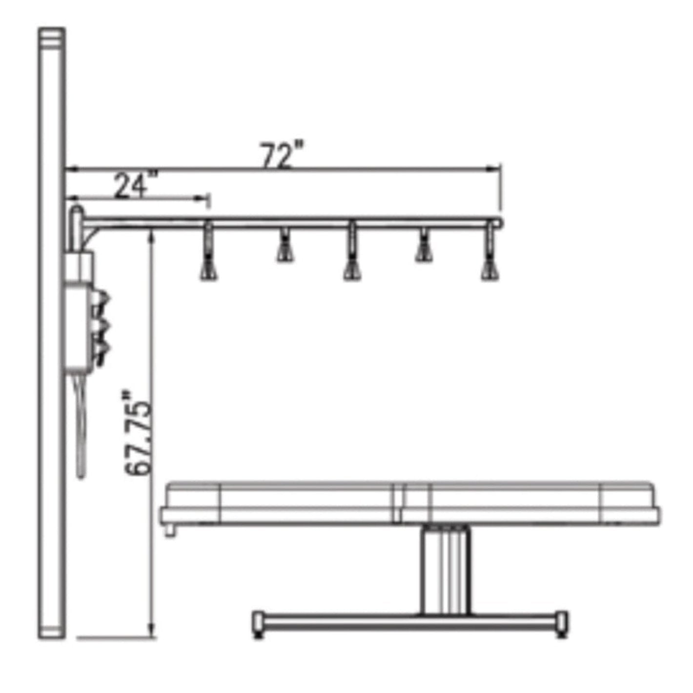 Touch America Stationary Neptune Wet Table and 8-Head Vichy Shower Deluxe Package - 82030
