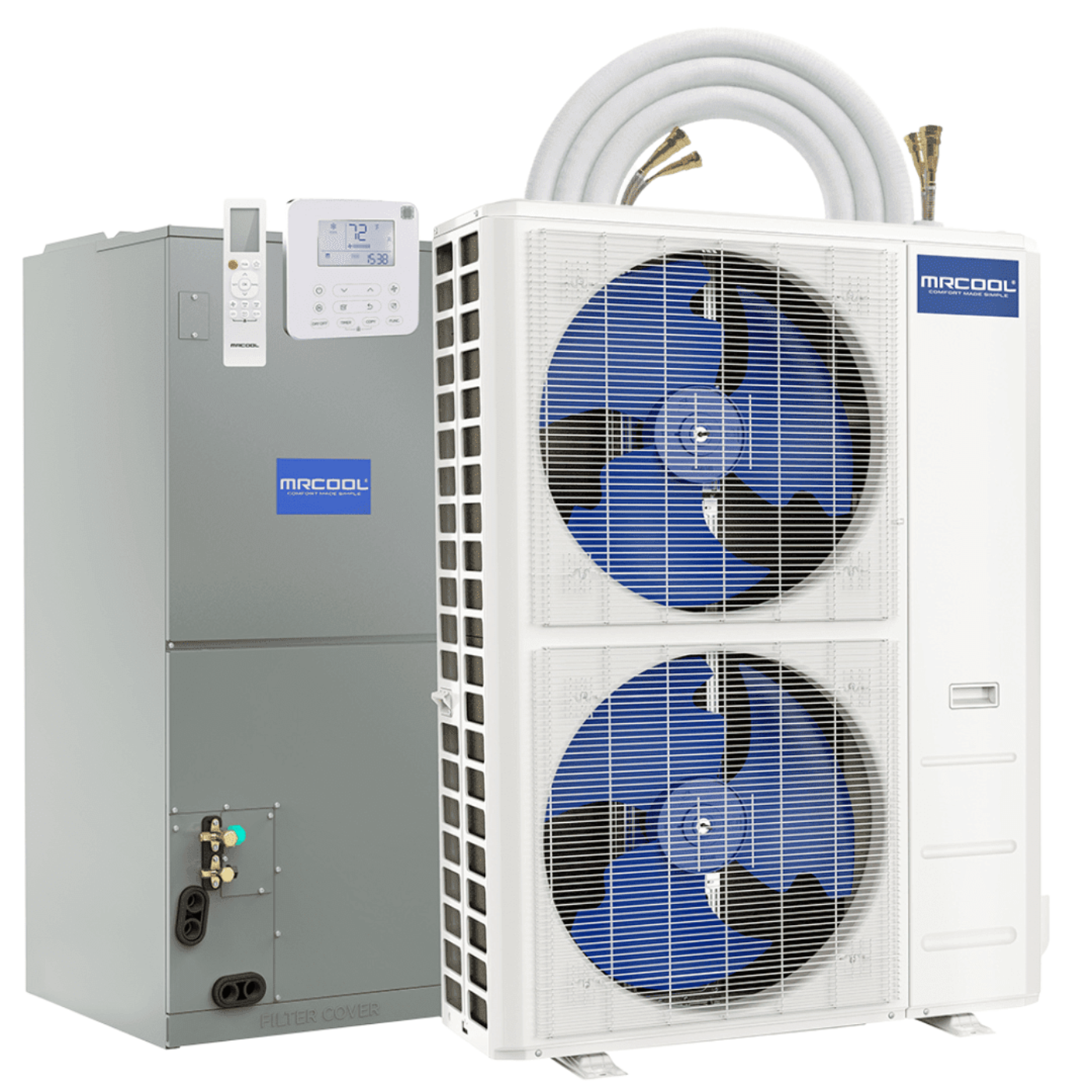 MRCOOL 60K BTU 18 SEER Central Ducted Air Handler, Condenser, 50 Foot Lineset, CENTRAL-60-HP-230-50